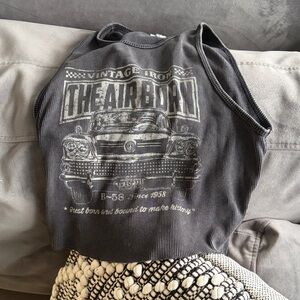 Garage Gray Graphic Crop Top